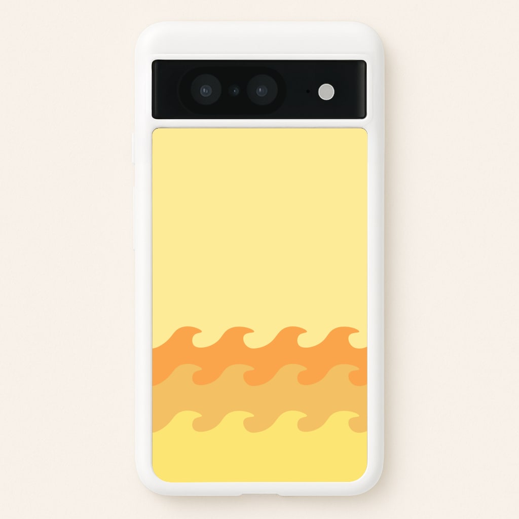 Orange Beach Waves Pattern - Summer Phone Case for Google Pixel 8
