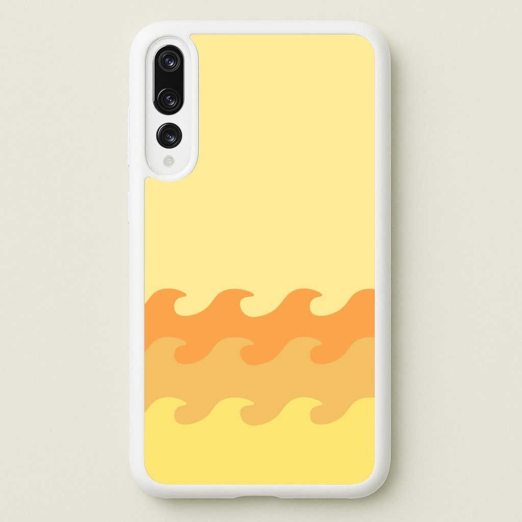 Orange Beach Waves Pattern - Summer Phone Case for Huawei P20 Pro