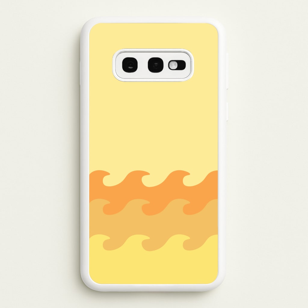 Orange Beach Waves Pattern - Summer Phone Case for Galaxy S10e