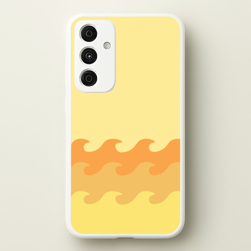 Orange Beach Waves Pattern - Summer Phone Case for Galaxy A35
