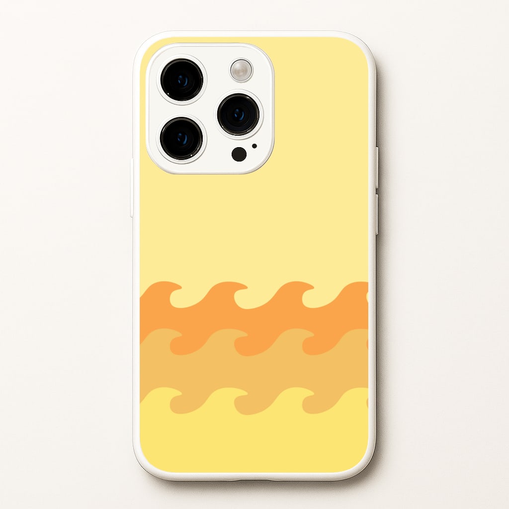 Orange Beach Waves Pattern - Summer Phone Case for iPhone 15 Pro Max