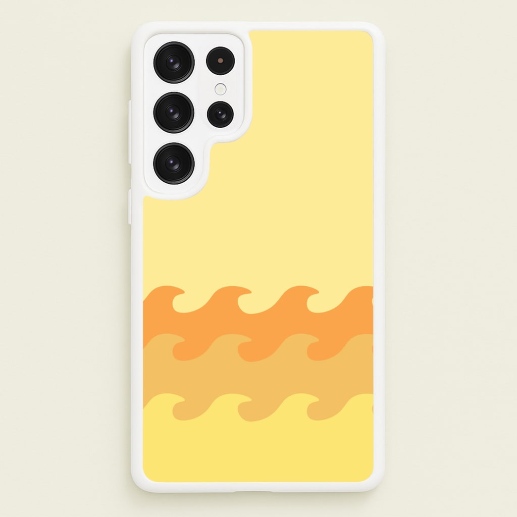 Orange Beach Waves Pattern - Summer Phone Case for Galaxy S23 Ultra