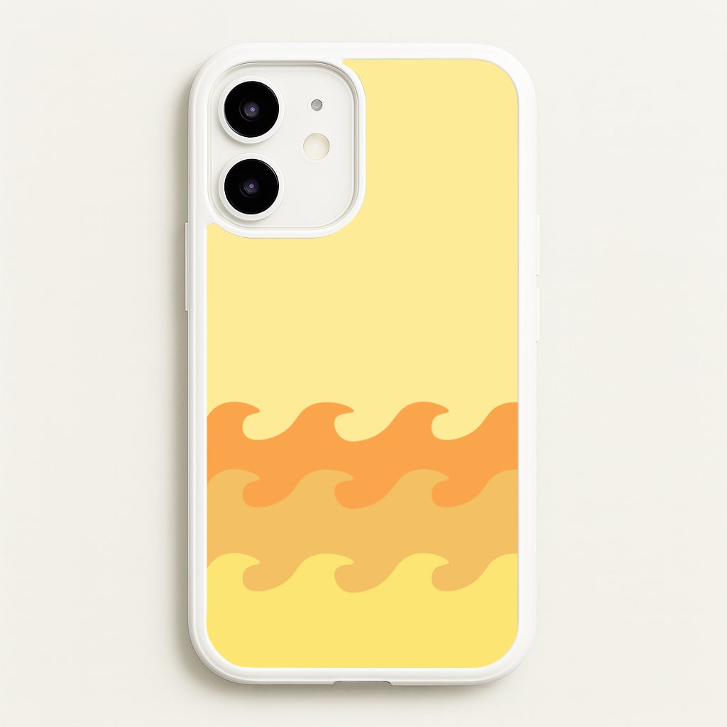 Orange Beach Waves Pattern - Summer Phone Case for iPhone 12 Mini