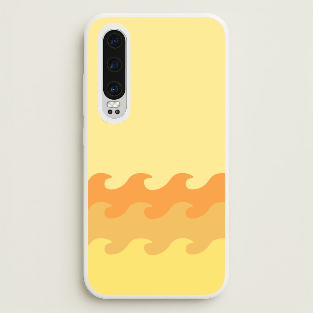 Orange Beach Waves Pattern - Summer Phone Case for Huawei P30