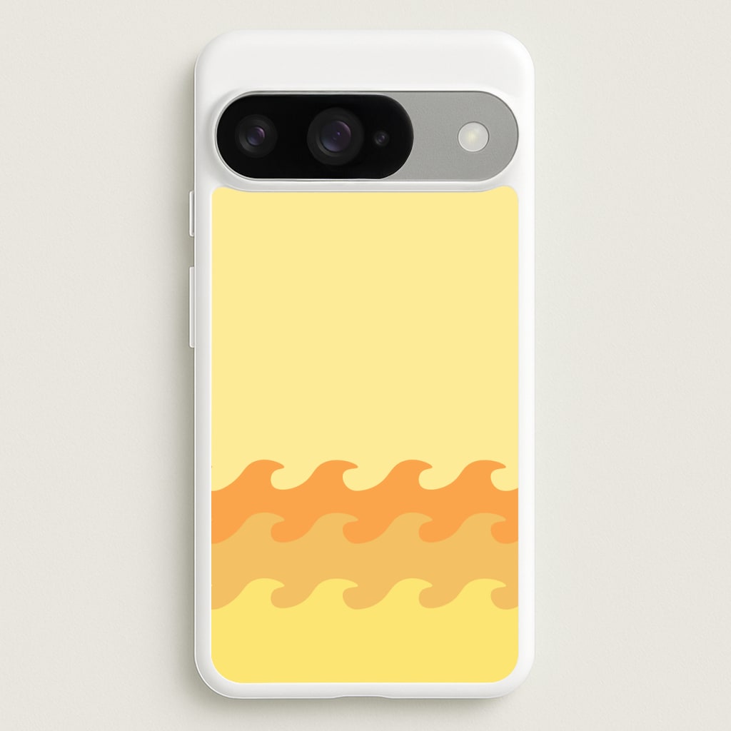 Orange Beach Waves Pattern Phone Case for Google Pixel 10 / 10 Pro