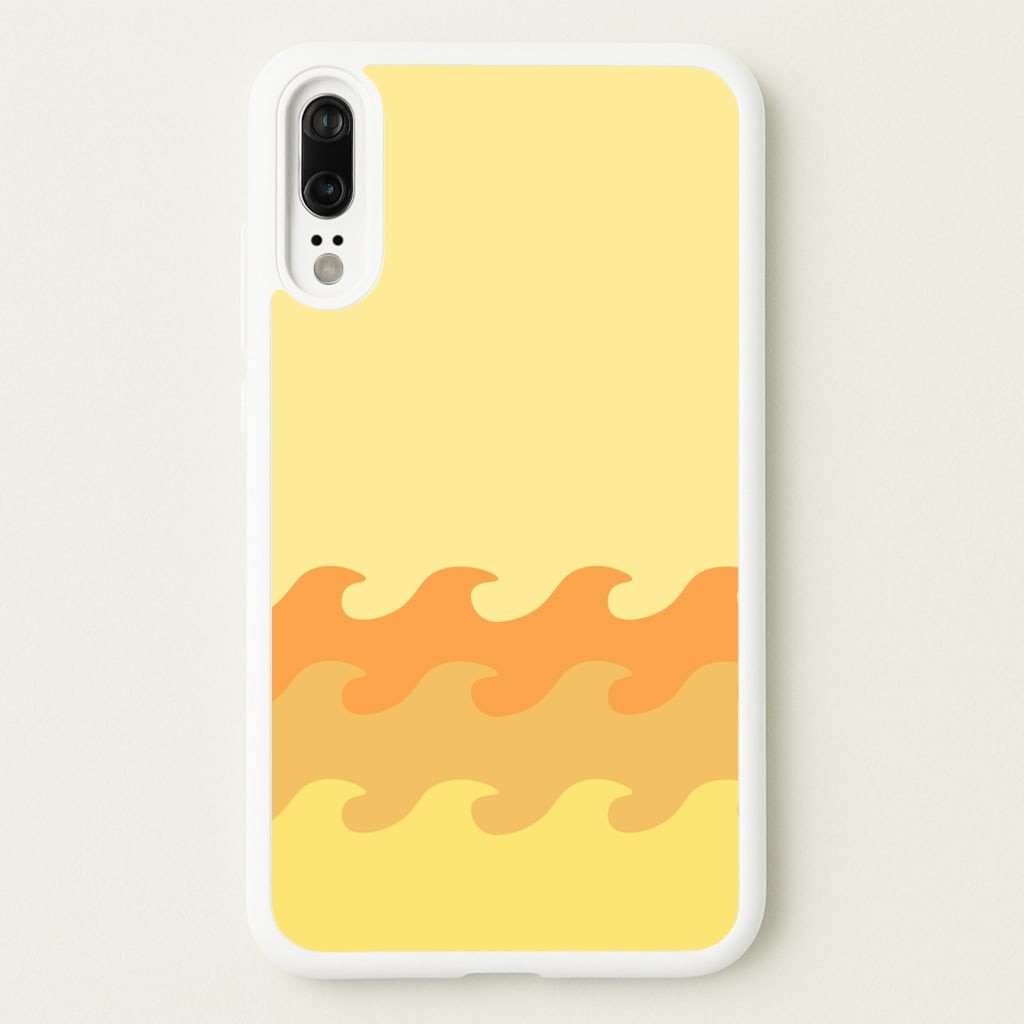 Orange Beach Waves Pattern - Summer Phone Case for Huawei P20