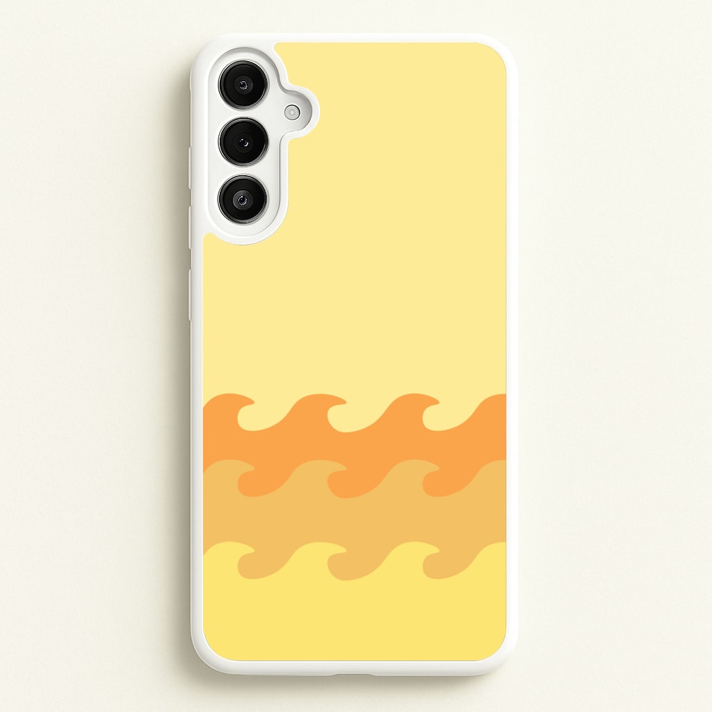 Orange Beach Waves Pattern - Summer Phone Case for Galaxy A36