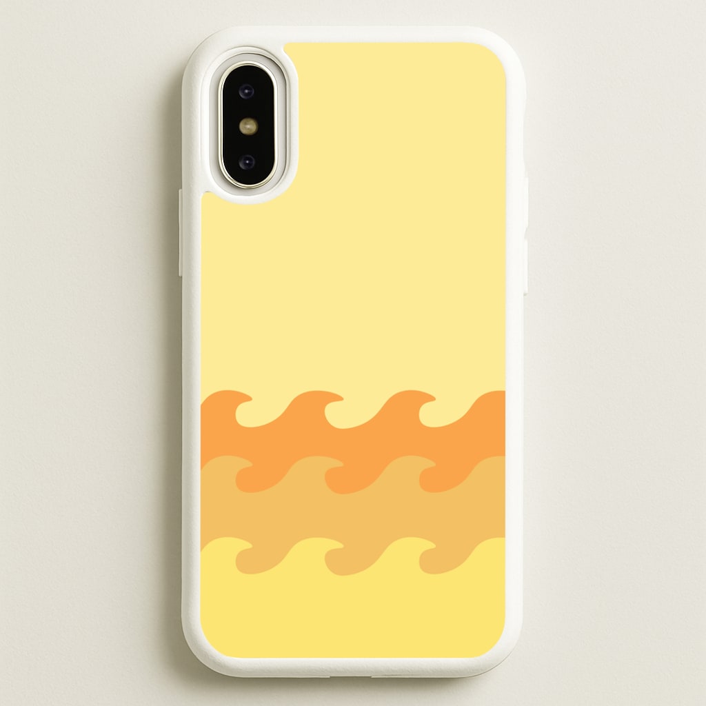 Orange Beach Waves Pattern - Summer Phone Case for iPhone X / XS