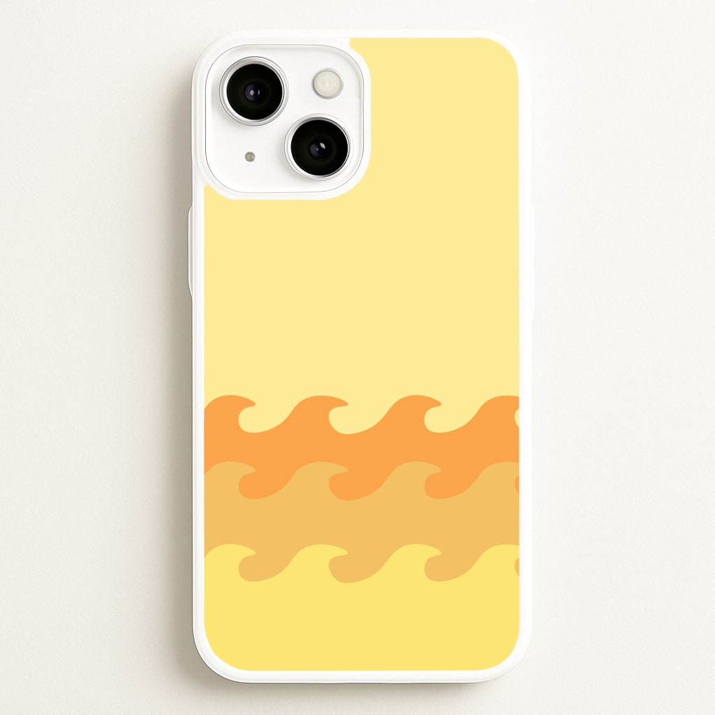 Orange Beach Waves Pattern - Summer Phone Case for iPhone 13 Mini