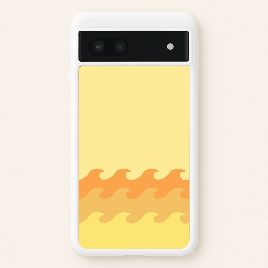 Orange Beach Waves Pattern - Summer Phone Case for Google Pixel 7a
