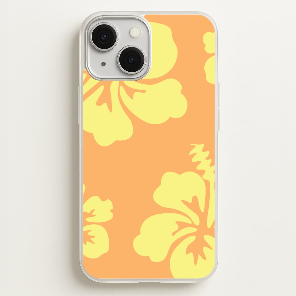 Orange And Yellow Hawaiian Flowers Pattern - Summer Phone Case for iPhone 13 Mini