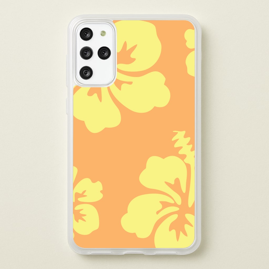 Orange And Yellow Hawaiian Flowers Pattern - Summer Phone Case for Galaxy S20 Plus