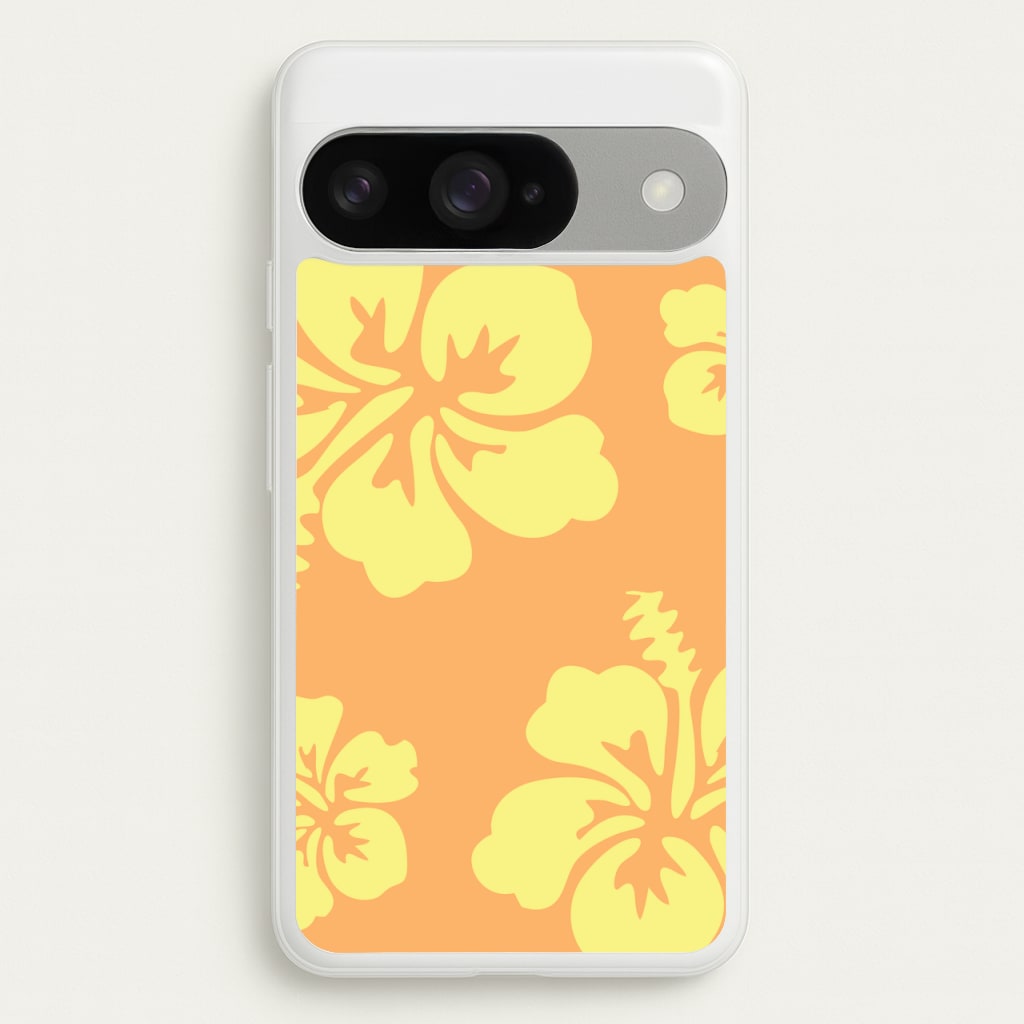 Orange And Yellow Hawaiian Flowers Pattern Phone Case for Google Pixel 10 / 10 Pro