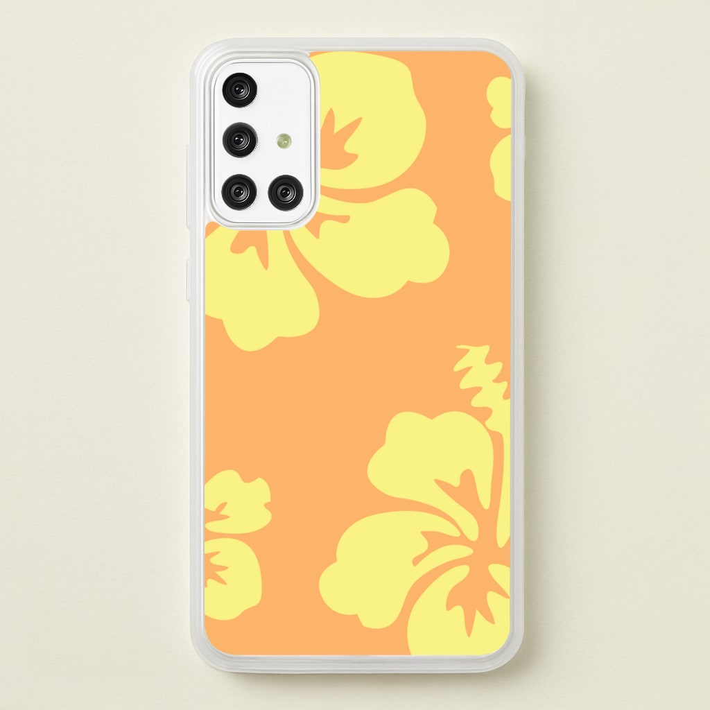 Orange And Yellow Hawaiian Flowers Pattern - Summer Phone Case for Galaxy A71