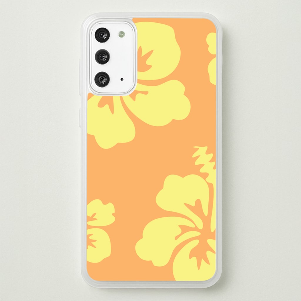 Orange And Yellow Hawaiian Flowers Pattern - Summer Phone Case for Galaxy Note 20