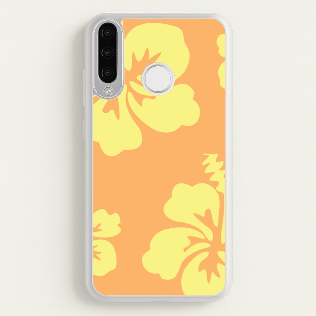 Orange And Yellow Hawaiian Flowers Pattern - Summer Phone Case for Huawei P30 Lite