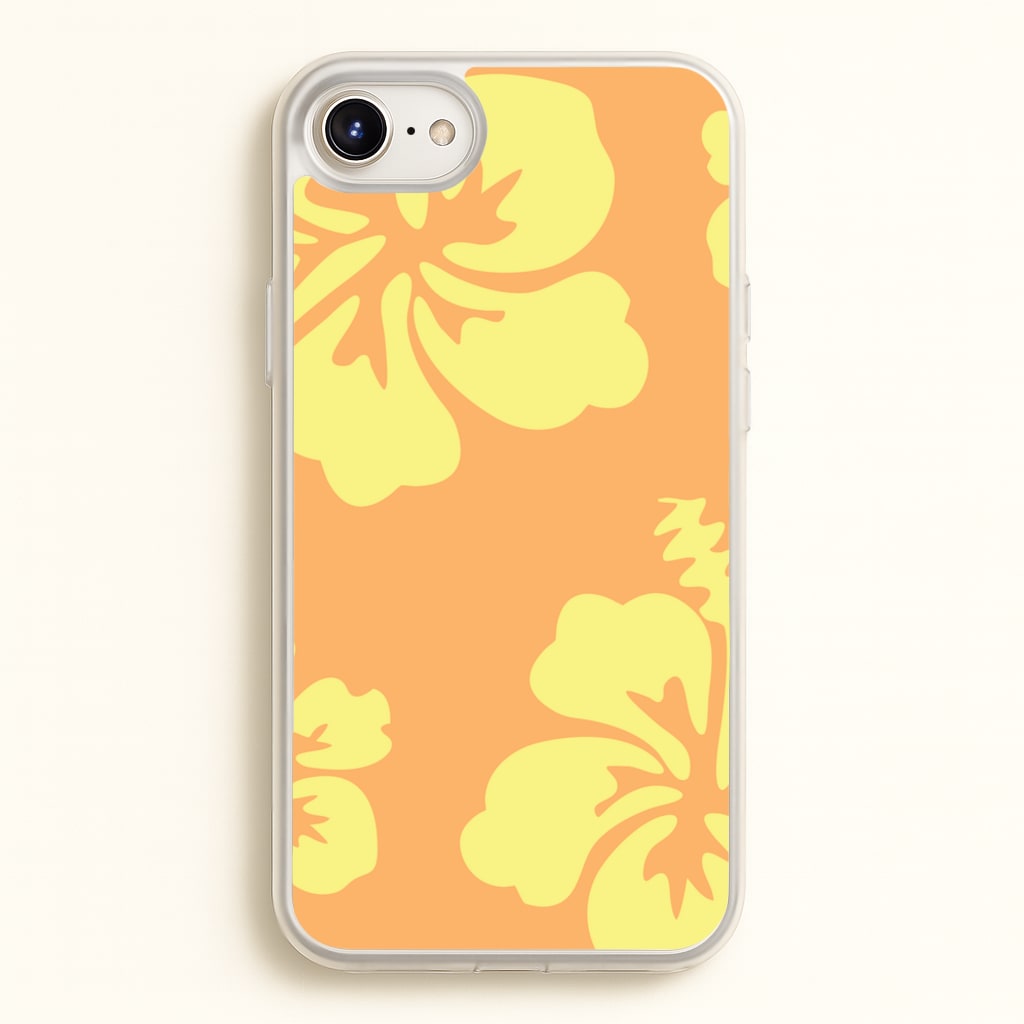 Orange And Yellow Hawaiian Flowers Pattern - Summer Phone Case for iPhone 6 Plus / 7 Plus / 8 Plus