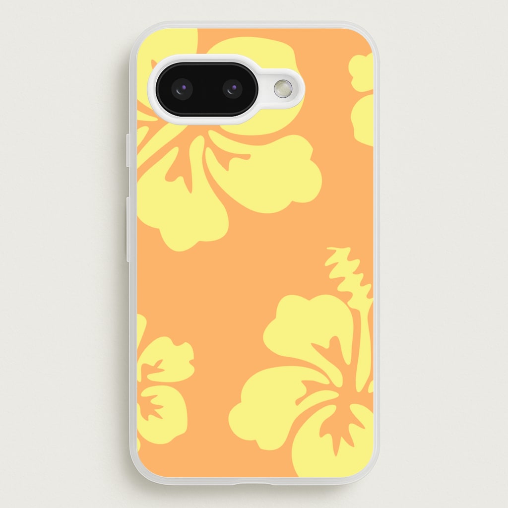 Orange And Yellow Hawaiian Flowers Pattern - Summer Phone Case for Google Pixel 9a