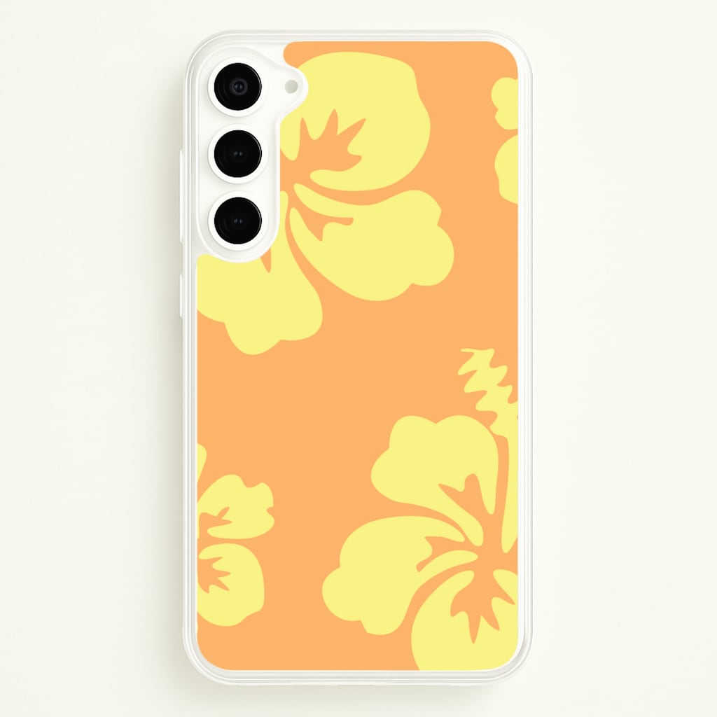 Orange And Yellow Hawaiian Flowers Pattern - Summer Phone Case for Galaxy S23