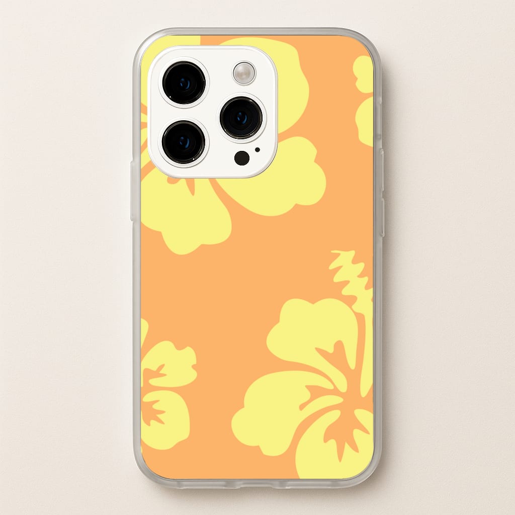 Orange And Yellow Hawaiian Flowers Pattern - Summer Phone Case for iPhone 14 Pro