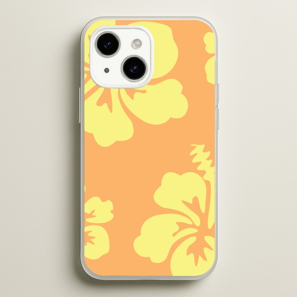 Orange And Yellow Hawaiian Flowers Pattern - Summer Phone Case for iPhone 14