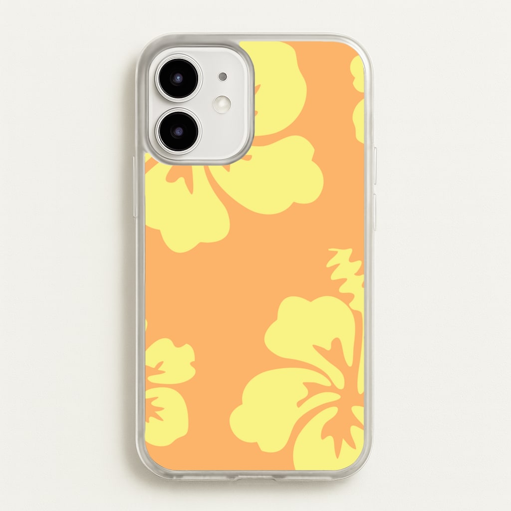 Orange And Yellow Hawaiian Flowers Pattern - Summer Phone Case for iPhone 12 / 12 Pro