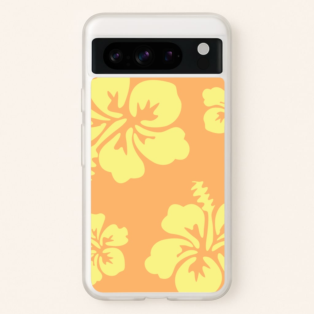 Orange And Yellow Hawaiian Flowers Pattern - Summer Phone Case for Google Pixel 8 Pro