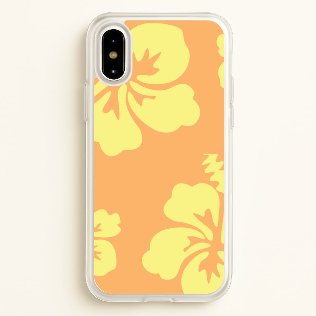 Orange And Yellow Hawaiian Flowers Pattern - Summer Phone Case for iPhone X / XS