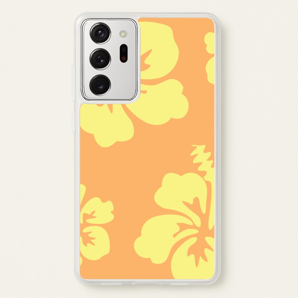 Orange And Yellow Hawaiian Flowers Pattern - Summer Phone Case for Galaxy Note 20 Ultra