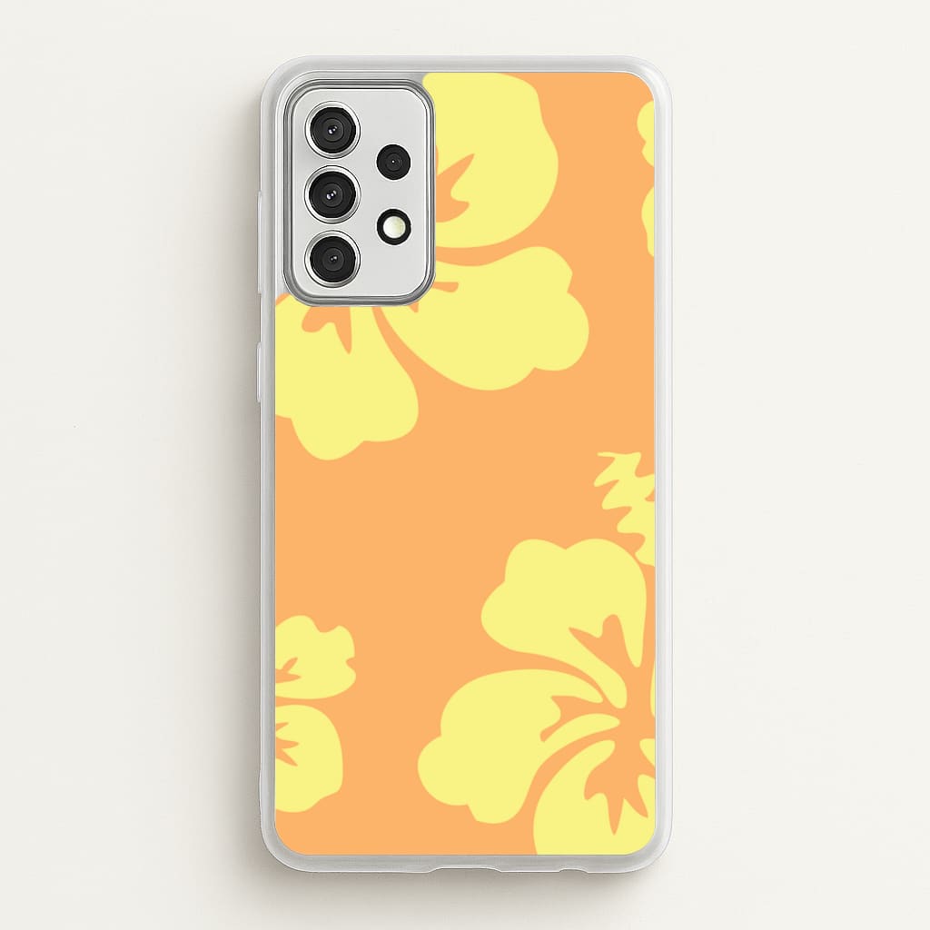 Orange And Yellow Hawaiian Flowers Pattern - Summer Phone Case for Galaxy A52 / A52s
