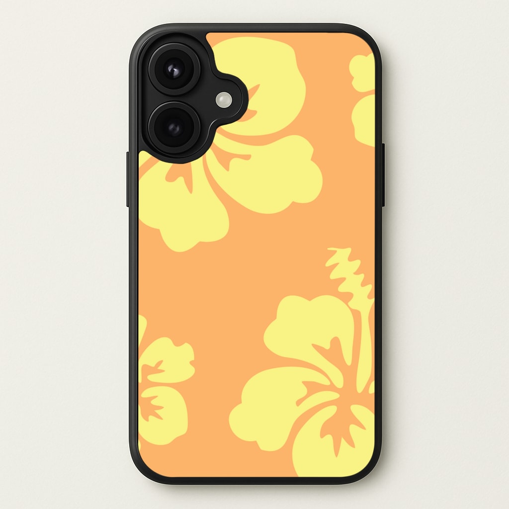 Orange And Yellow Hawaiian Flowers Pattern Phone Case for iPhone 17