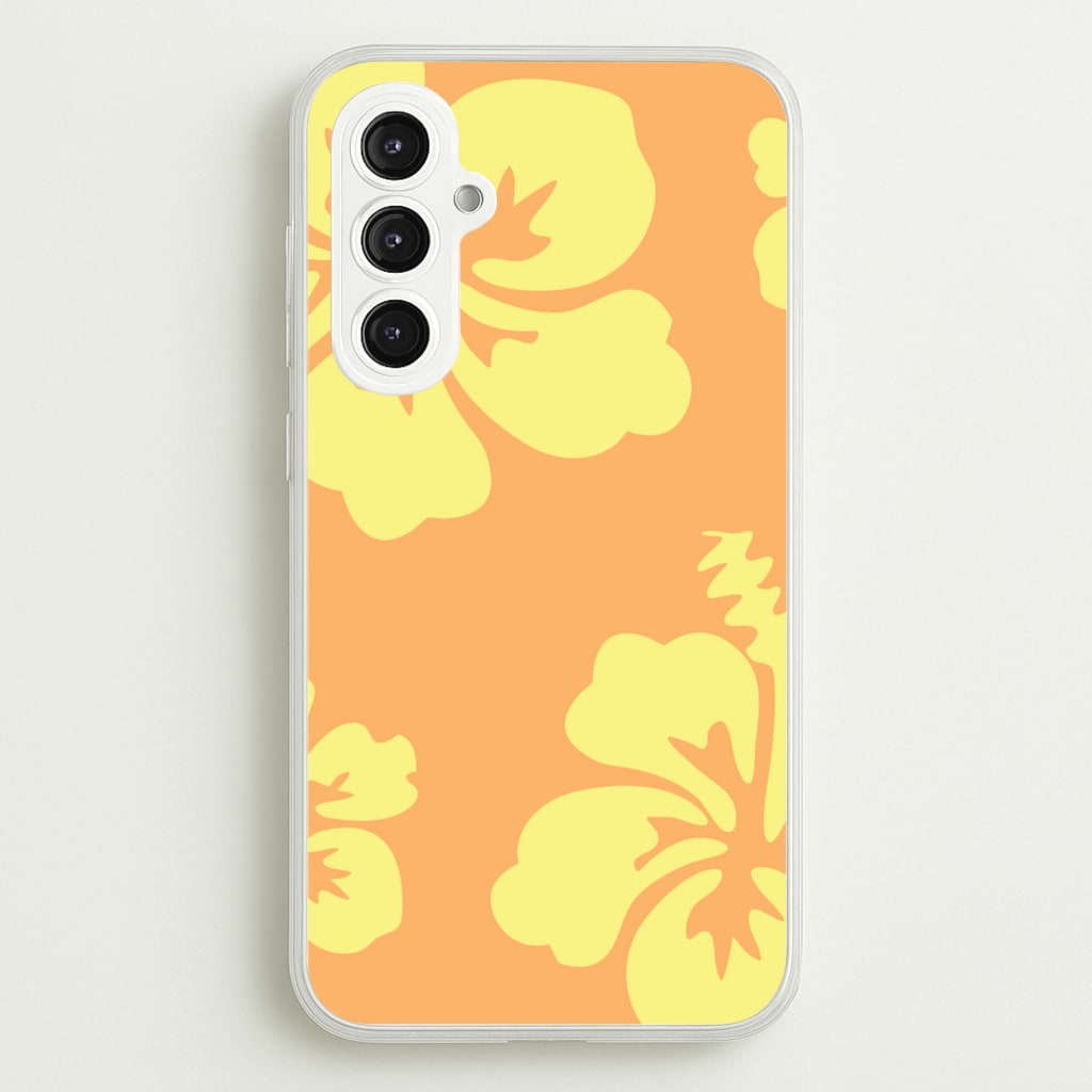 Orange And Yellow Hawaiian Flowers Pattern - Summer Phone Case for Galaxy S23FE