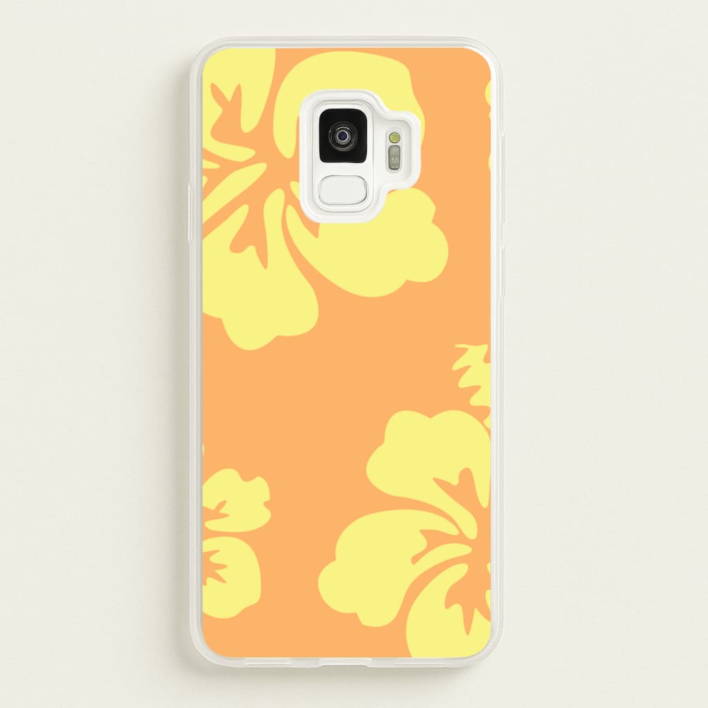 Orange And Yellow Hawaiian Flowers Pattern - Summer Phone Case for Galaxy S9