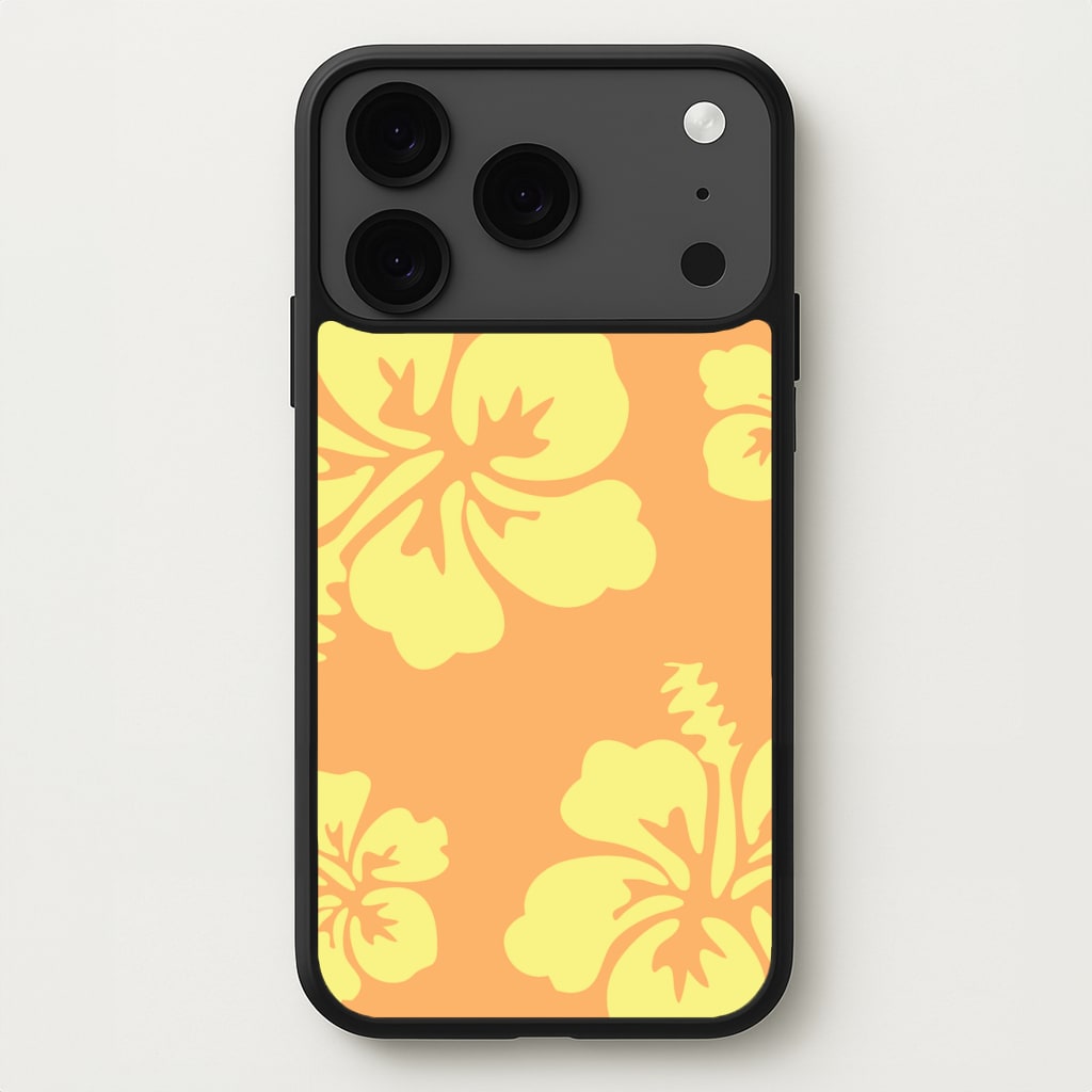 Orange And Yellow Hawaiian Flowers Pattern Phone Case for iPhone 17 Pro Max