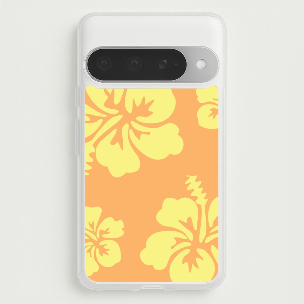 Orange And Yellow Hawaiian Flowers Pattern Phone Case for Google Pixel 10 Pro XL