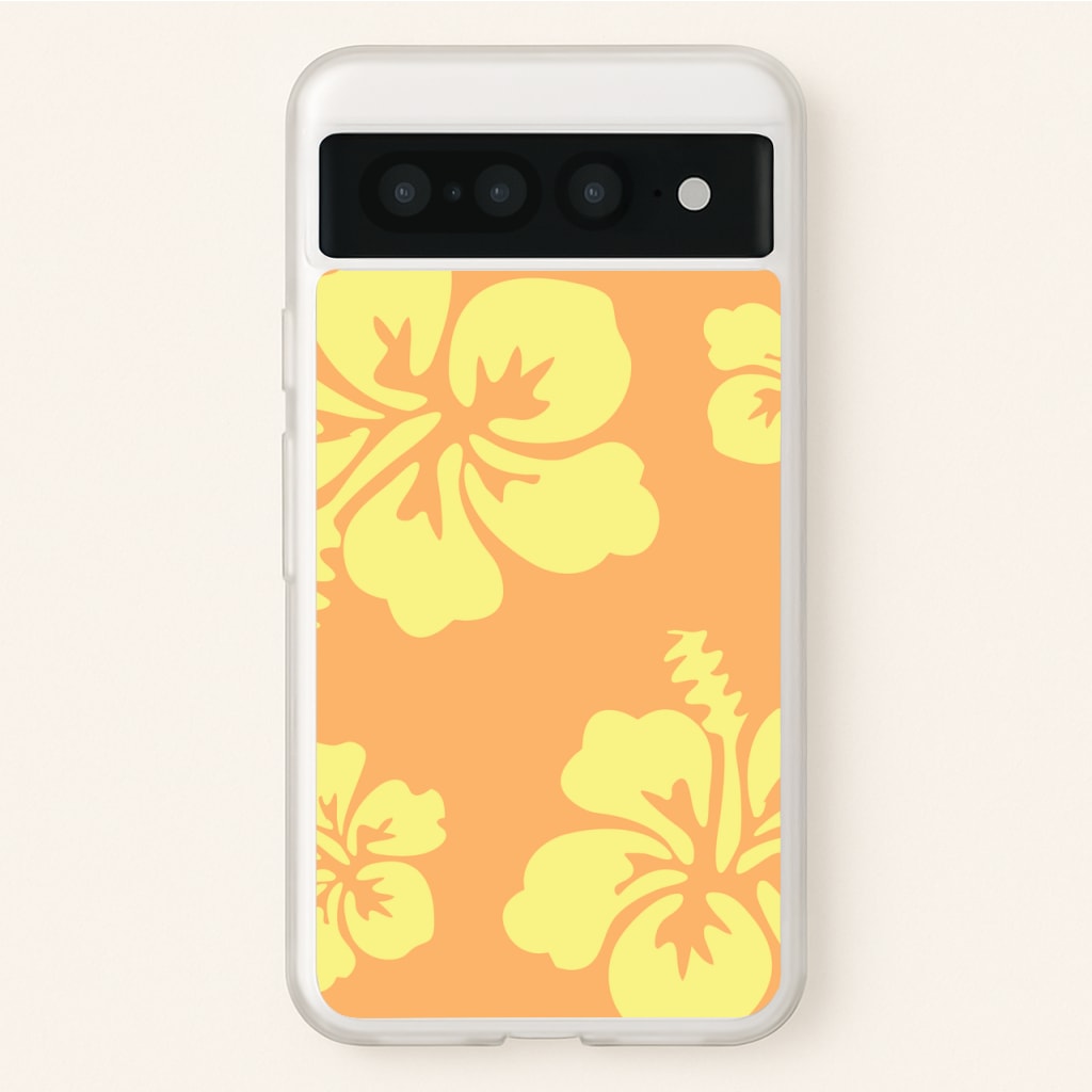 Orange And Yellow Hawaiian Flowers Pattern - Summer Phone Case for Google Pixel 7 Pro