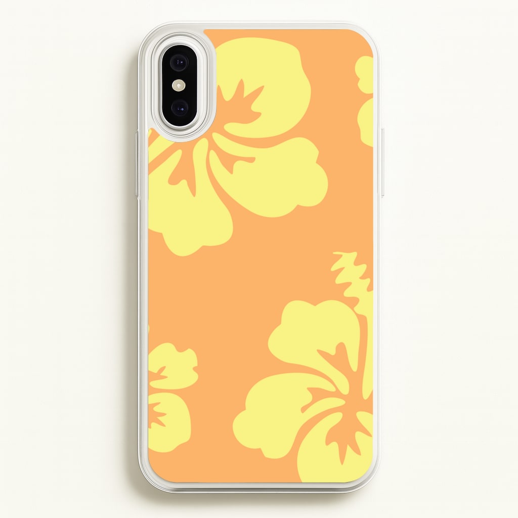 Orange And Yellow Hawaiian Flowers Pattern - Summer Phone Case for iPhone XS Max