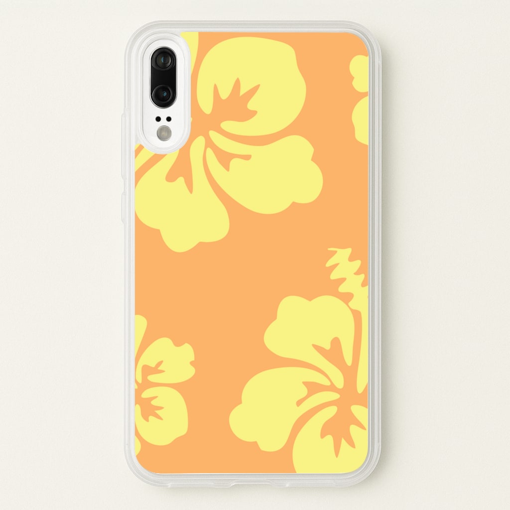 Orange And Yellow Hawaiian Flowers Pattern - Summer Phone Case for Huawei P20