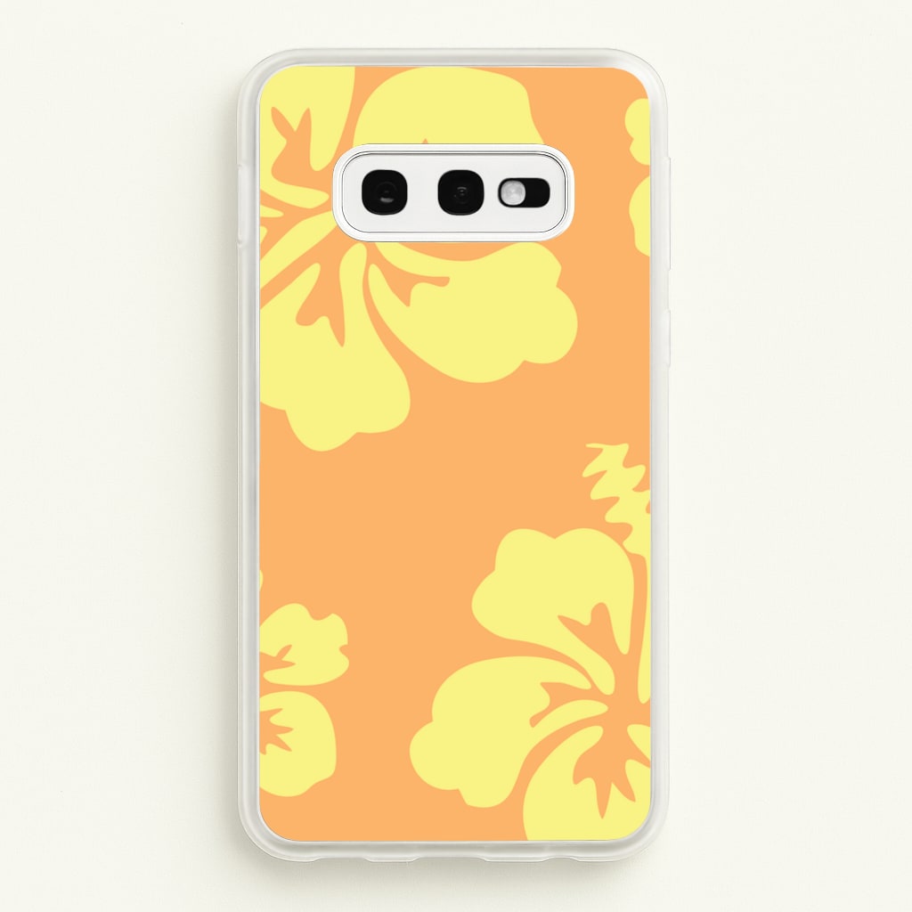 Orange And Yellow Hawaiian Flowers Pattern - Summer Phone Case for Galaxy S10e