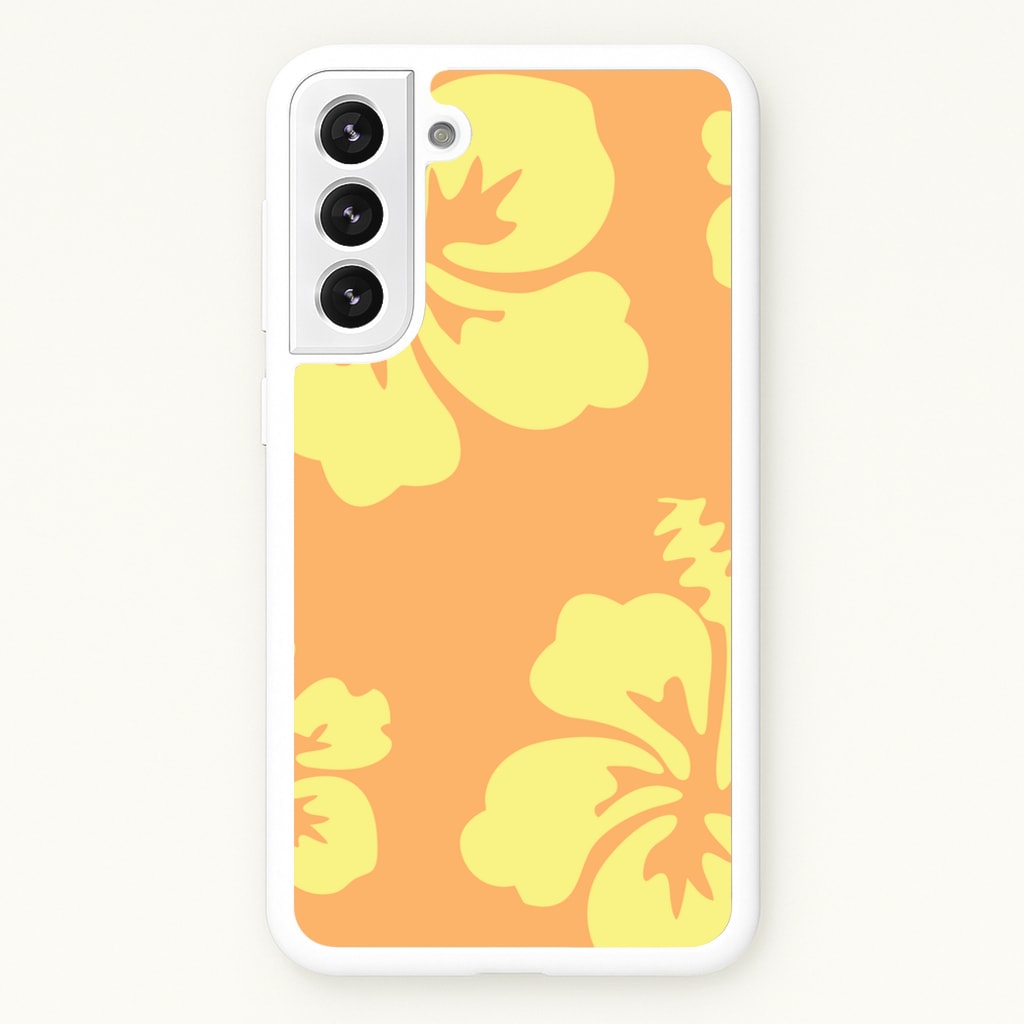 Orange And Yellow Hawaiian Flowers Pattern - Summer Phone Case for Galaxy S22 Plus