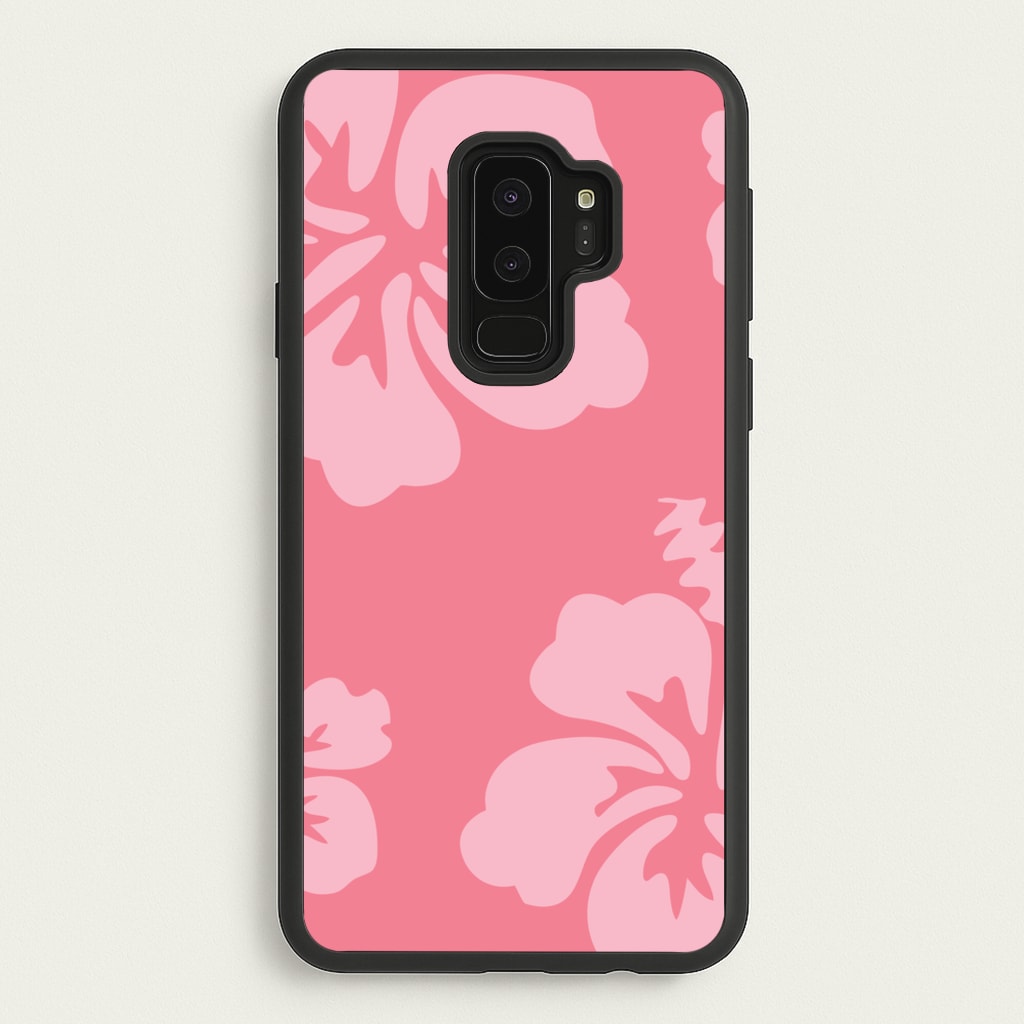 Pink Hawaiian Flowers Pattern - Summer Phone Case for Galaxy S9 Plus