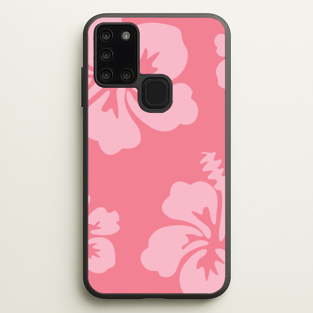 Pink Hawaiian Flowers Pattern - Summer Phone Case for Galaxy A21s