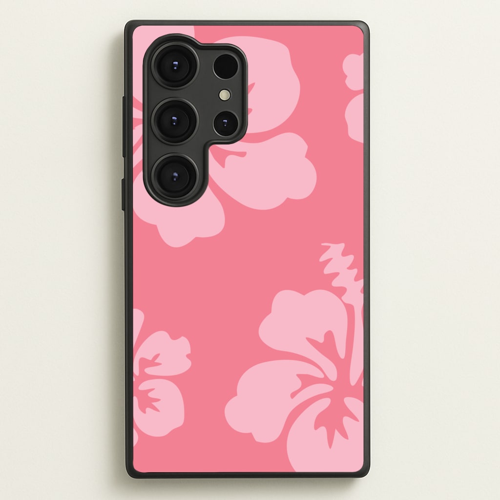 Pink Hawaiian Flowers Pattern - Summer Phone Case for Galaxy S25 Ultra