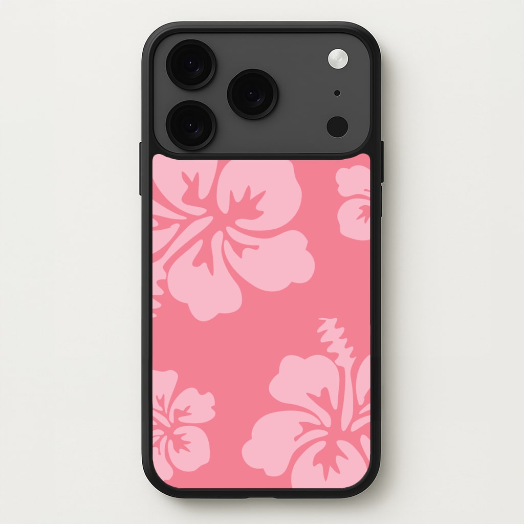Pink Hawaiian Flowers Pattern Phone Case for iPhone 17 Pro