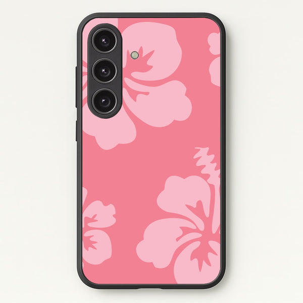 Pink Hawaiian Flowers Pattern - Summer Phone Case for Galaxy S25