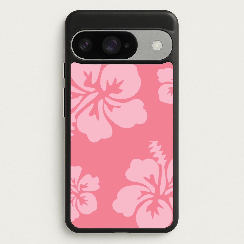 Pink Hawaiian Flowers Pattern Phone Case for Google Pixel 10 / 10 Pro