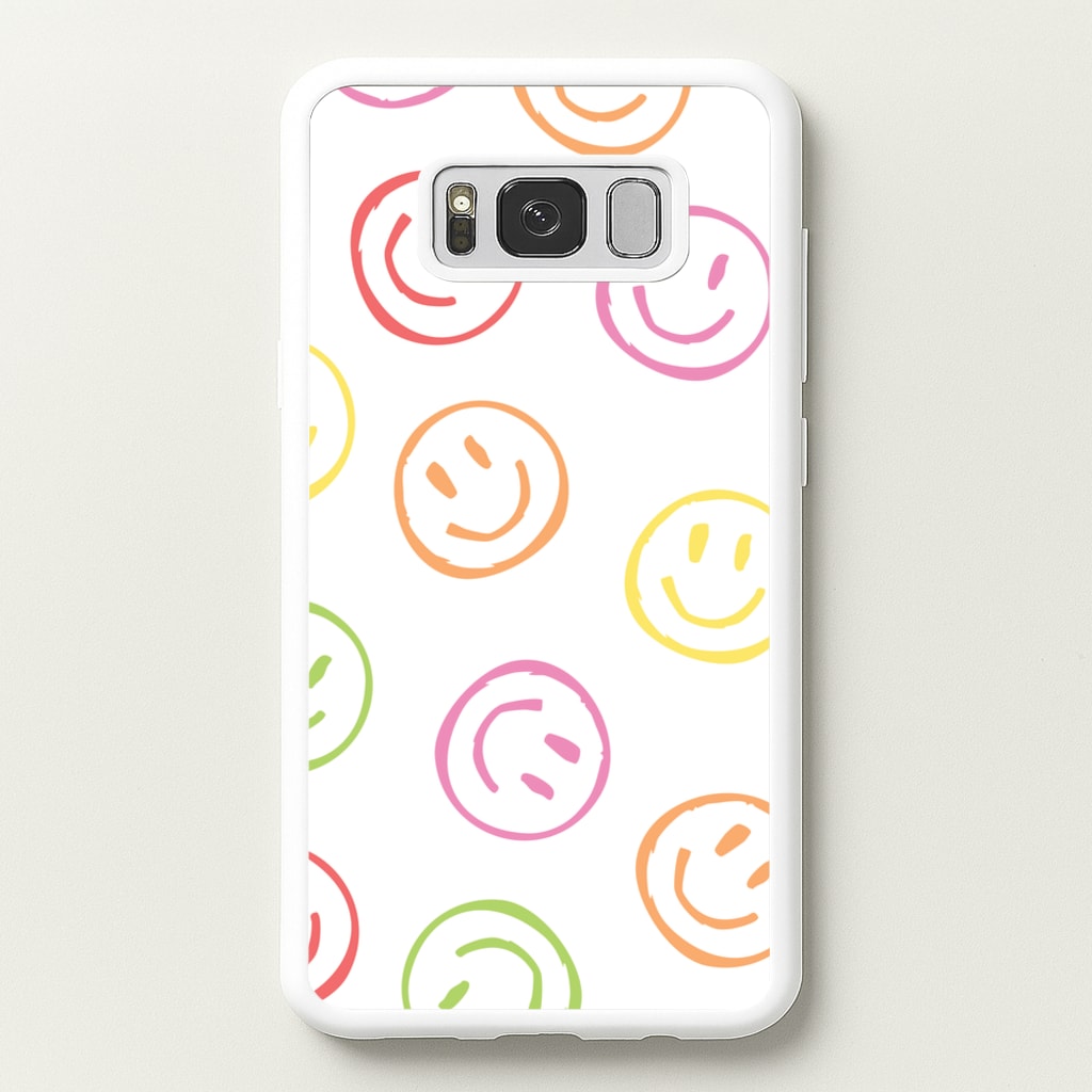Colourful Sketched Smileys Pattern - Summer Phone Case for Galaxy S8 Plus