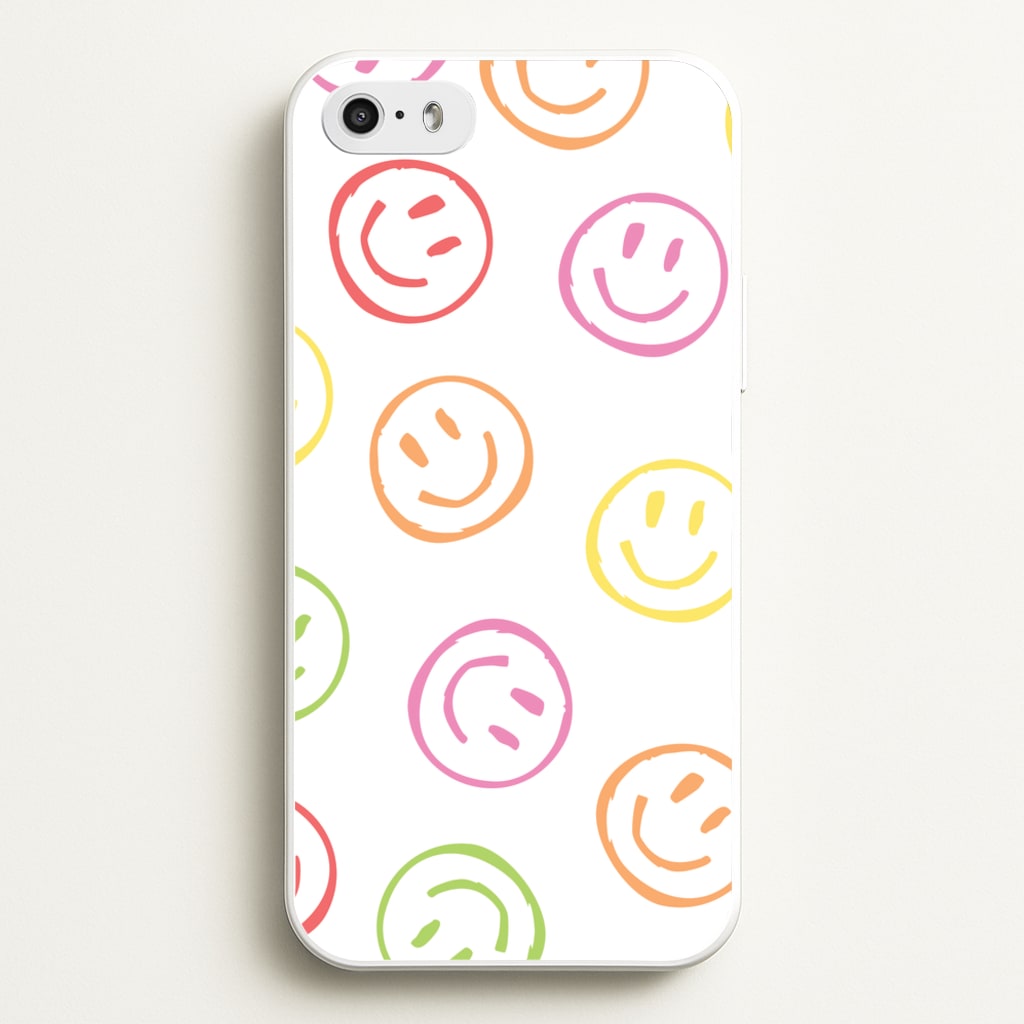 Colourful Sketched Smileys Pattern - Summer Phone Case for iPhone 5 / 5s / SE 2016