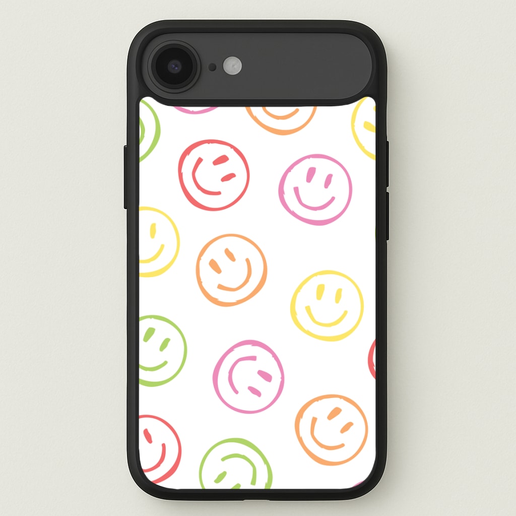 Colourful Sketched Smileys Pattern Phone Case for iPhone 17 Air