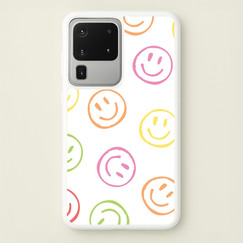 Colourful Sketched Smileys Pattern - Summer Phone Case for Galaxy S20 Ultra